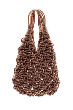 Borsa a spalla dal design intrecciato oro PHO FIRENZE | 8023018GOLD